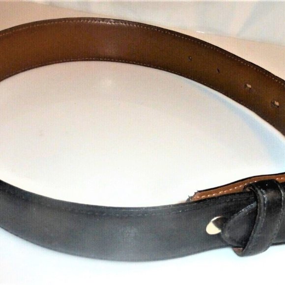 Black Leather BELT Genuine Leather Belt Buckle XS Woman's Belt Black Belt - Picture 3 of 8